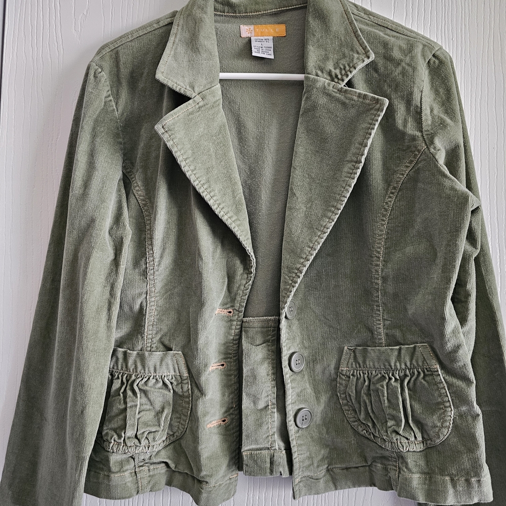 Tulle Anthropologie Olive Green Women's Blazer